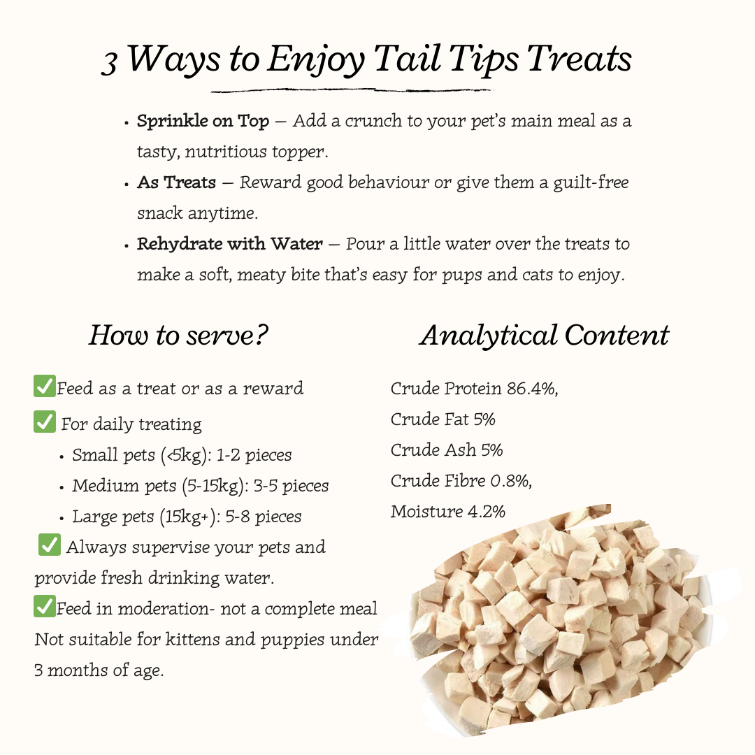 Cluck & Crunch - 100% Freeze-Dried Chicken Treats | Pure & Natural | Tail Tips UK | 50g pack