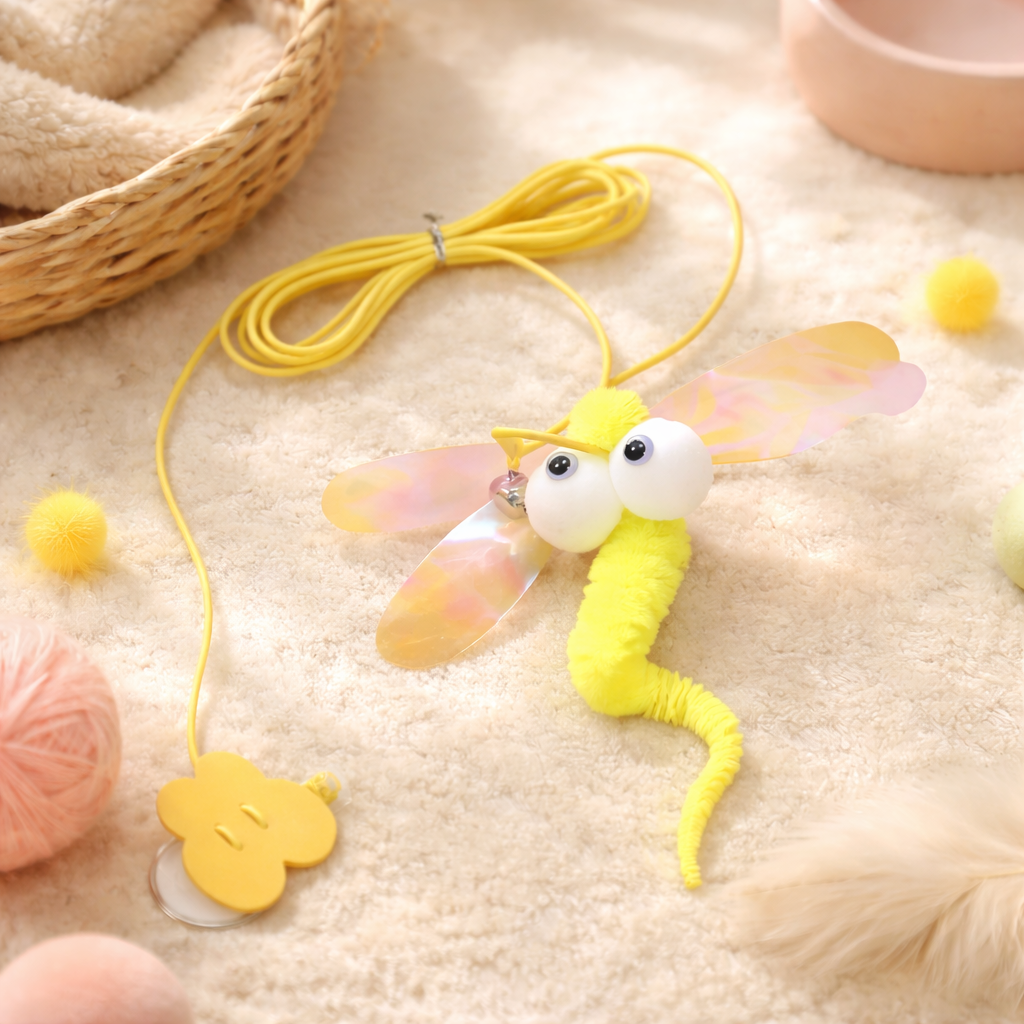 Cat Hanging Cat Toy – Hanging Door Elastic Rope Cat Stick with Feather & Plush Toys
