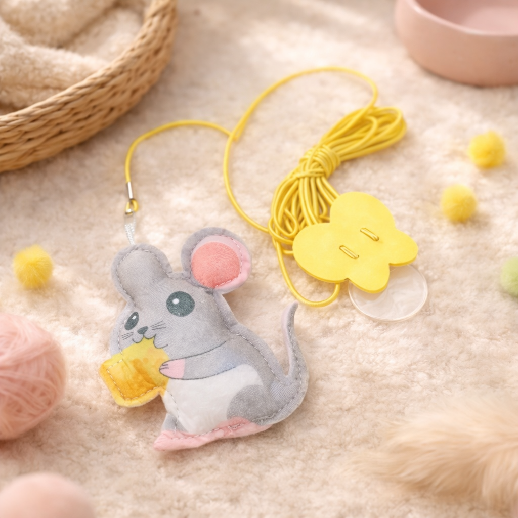 Cat Hanging Cat Toy – Hanging Door Elastic Rope Cat Stick with Feather & Plush Toys