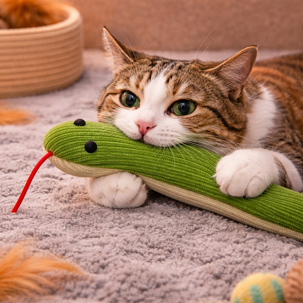 Cat Toy Snake Interactive Kick Toy for Indoor Cats – 16.5 Inches - 42 cm