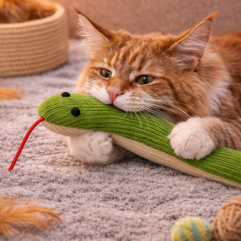 Cat Toy Snake Interactive Kick Toy for Indoor Cats – 16.5 Inches - 42 cm