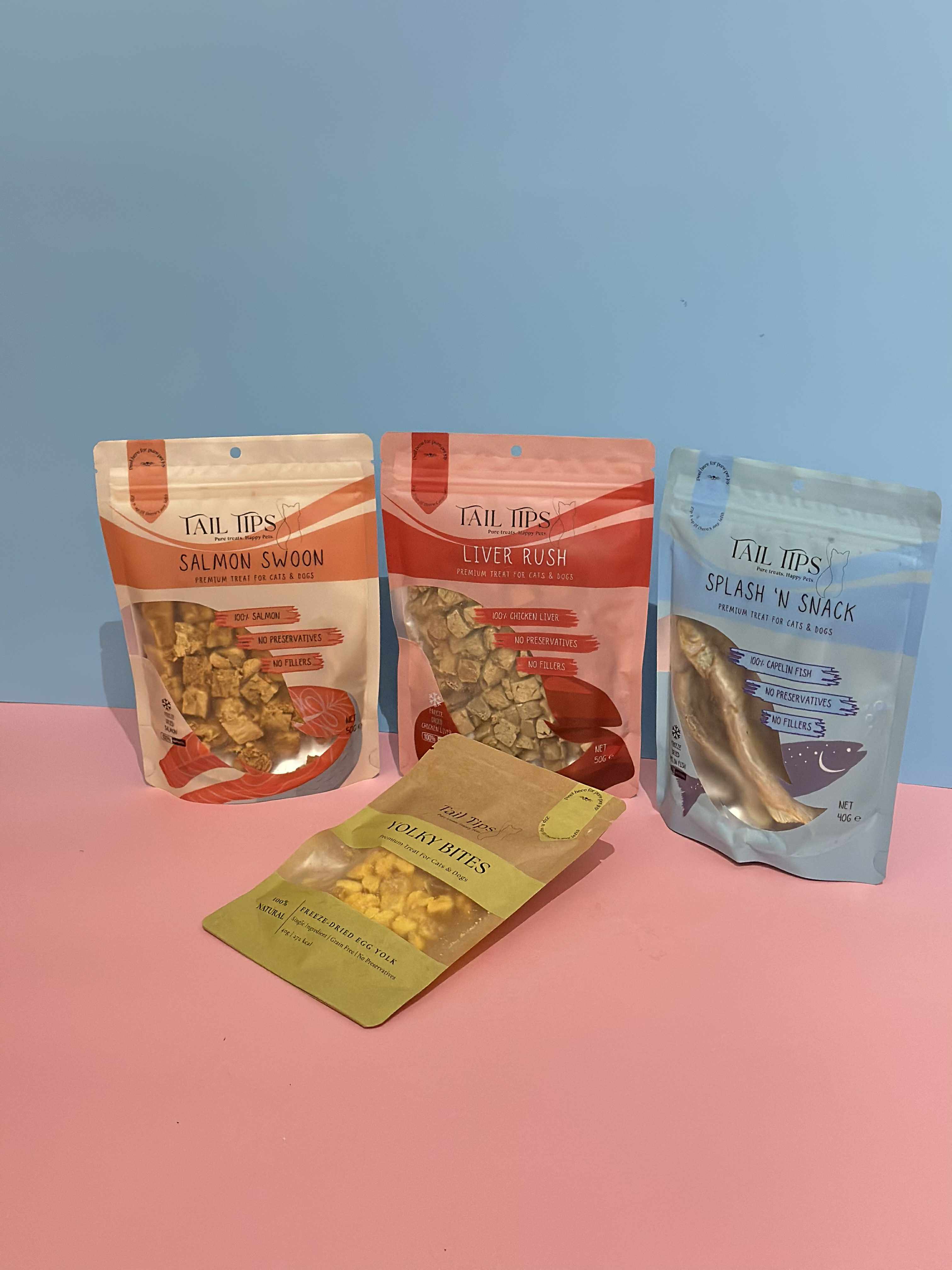 Cat Lovers Pack - Premium Freeze-Dried Treats | 4 Flavours | Tail Tips UK